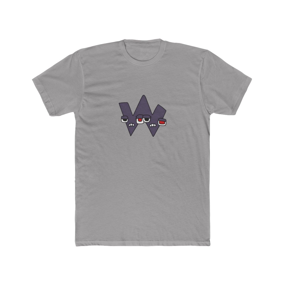 Fun Purple W with Goofy Cartoon Faces T Shirt
