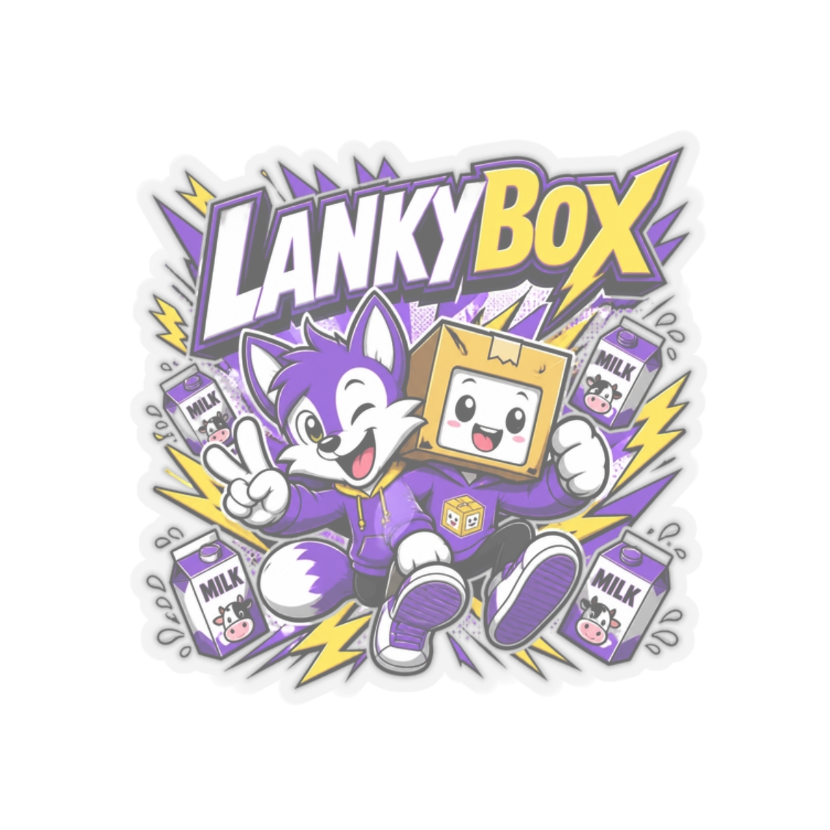 LankyBox "He needs some milk!" Sticker
